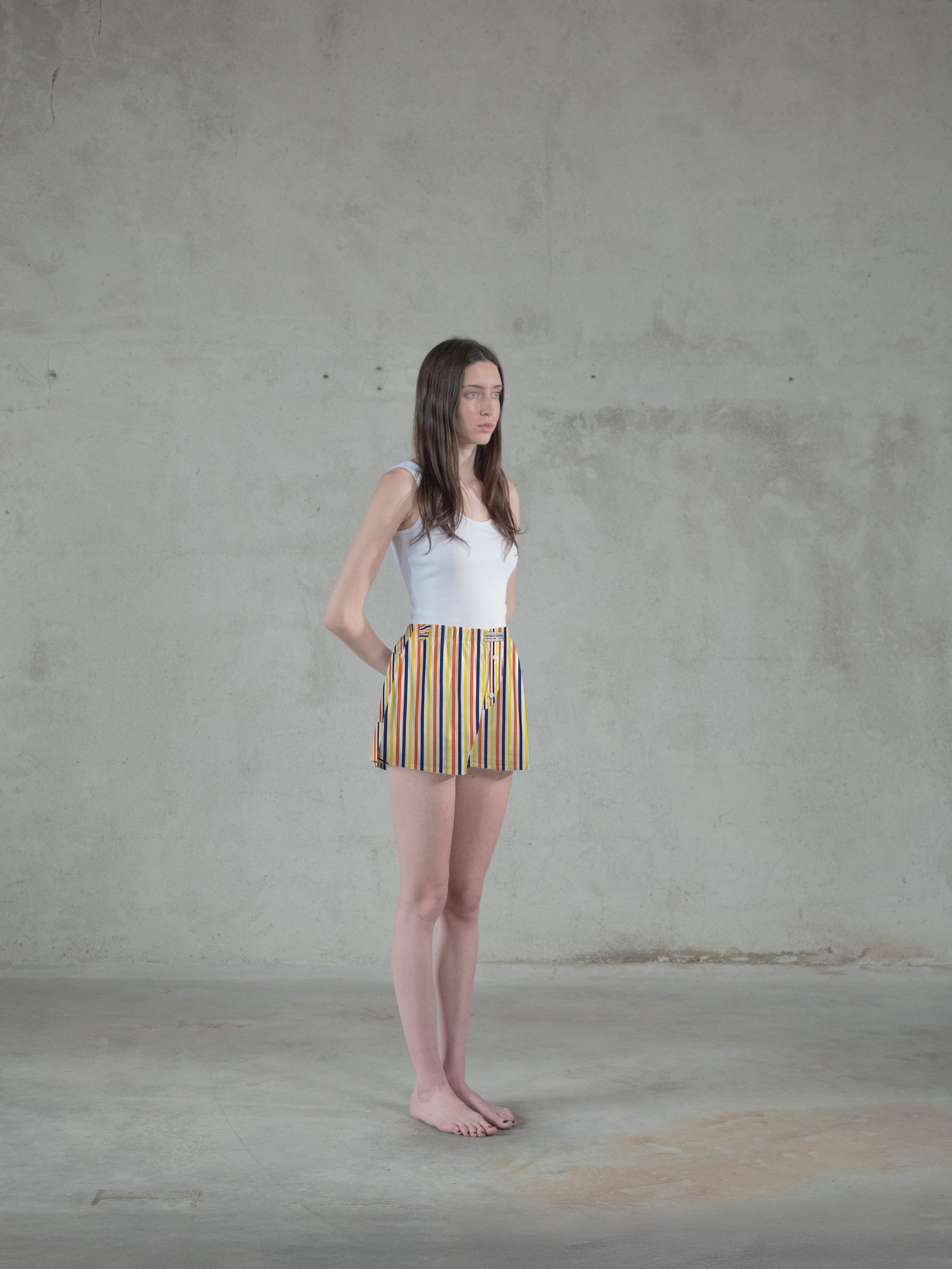 Regenerated Comfy Boxer - Original Yellow Blue Orange Stripes