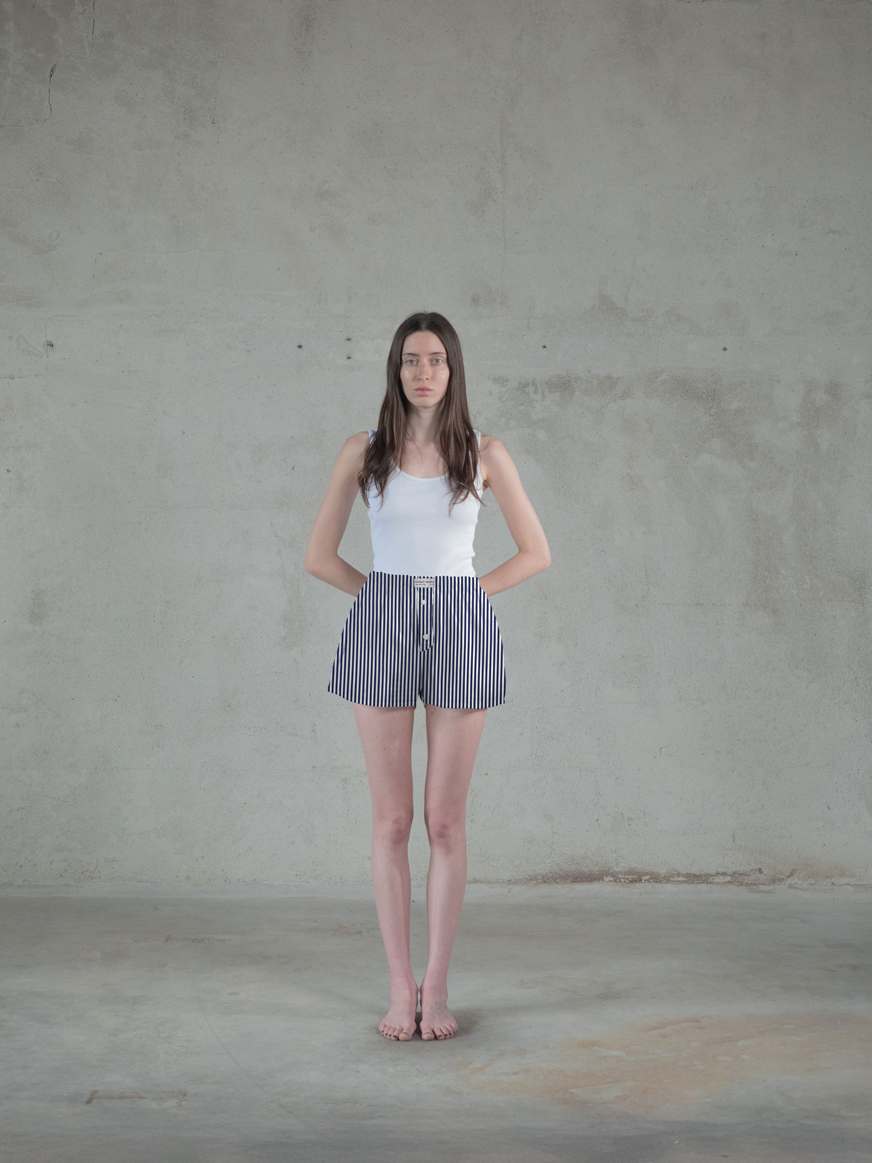 Regenerated Comfy Boxer - Original White Blue Stripes