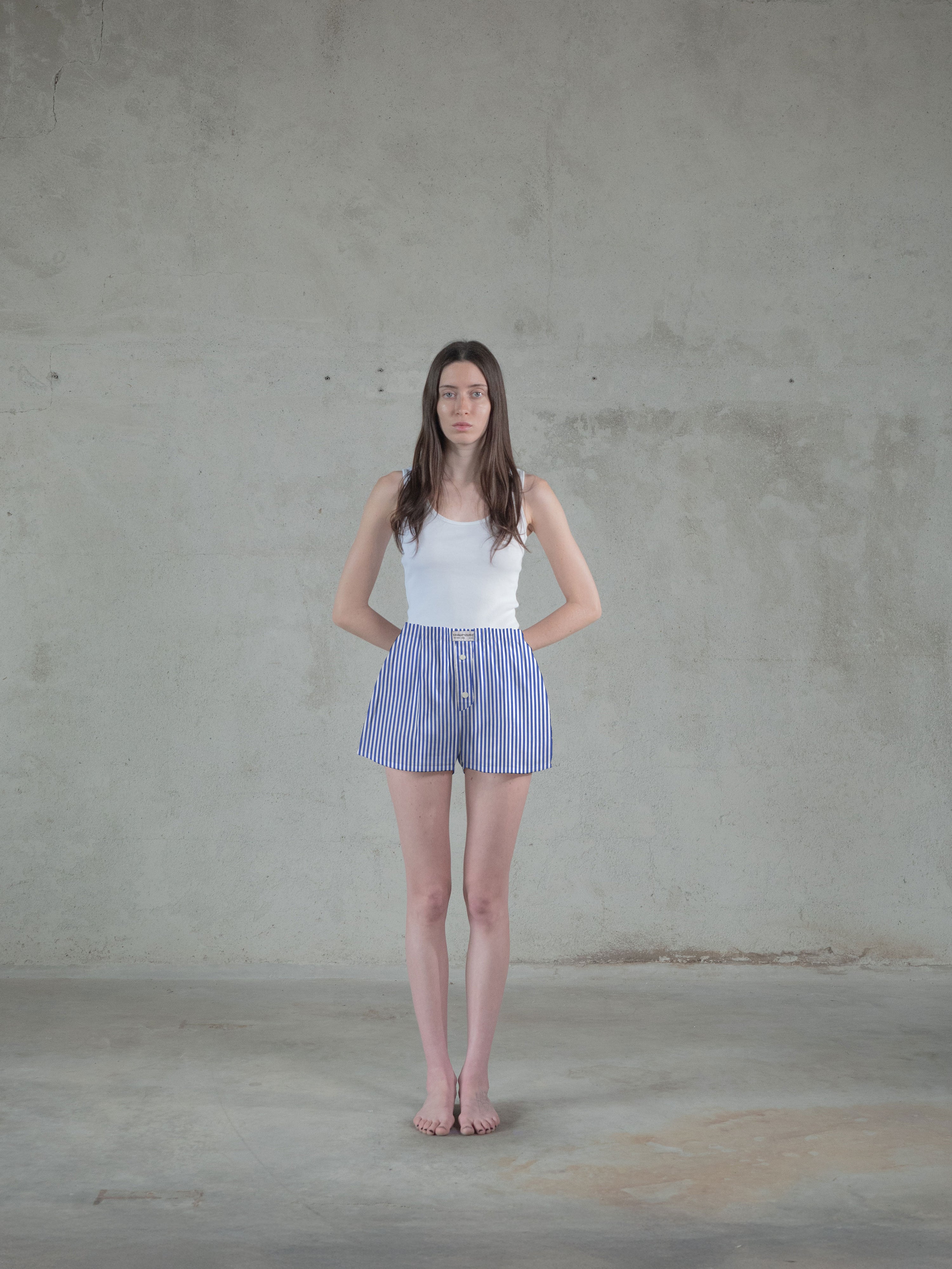 Regenerated Comfy Boxer - Original White Azure Stripes