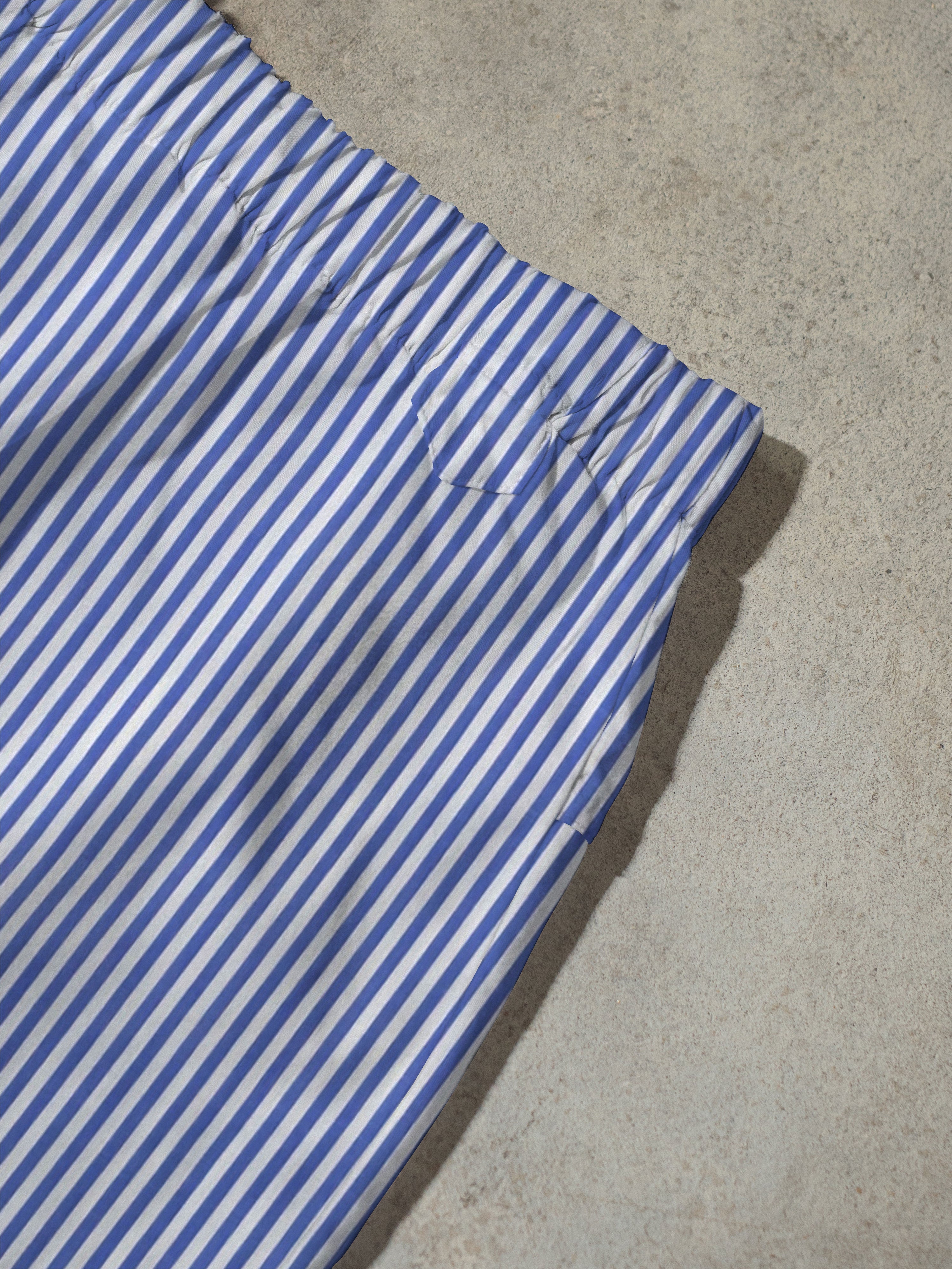Regenerated Comfy Boxer - Original White Azure Stripes
