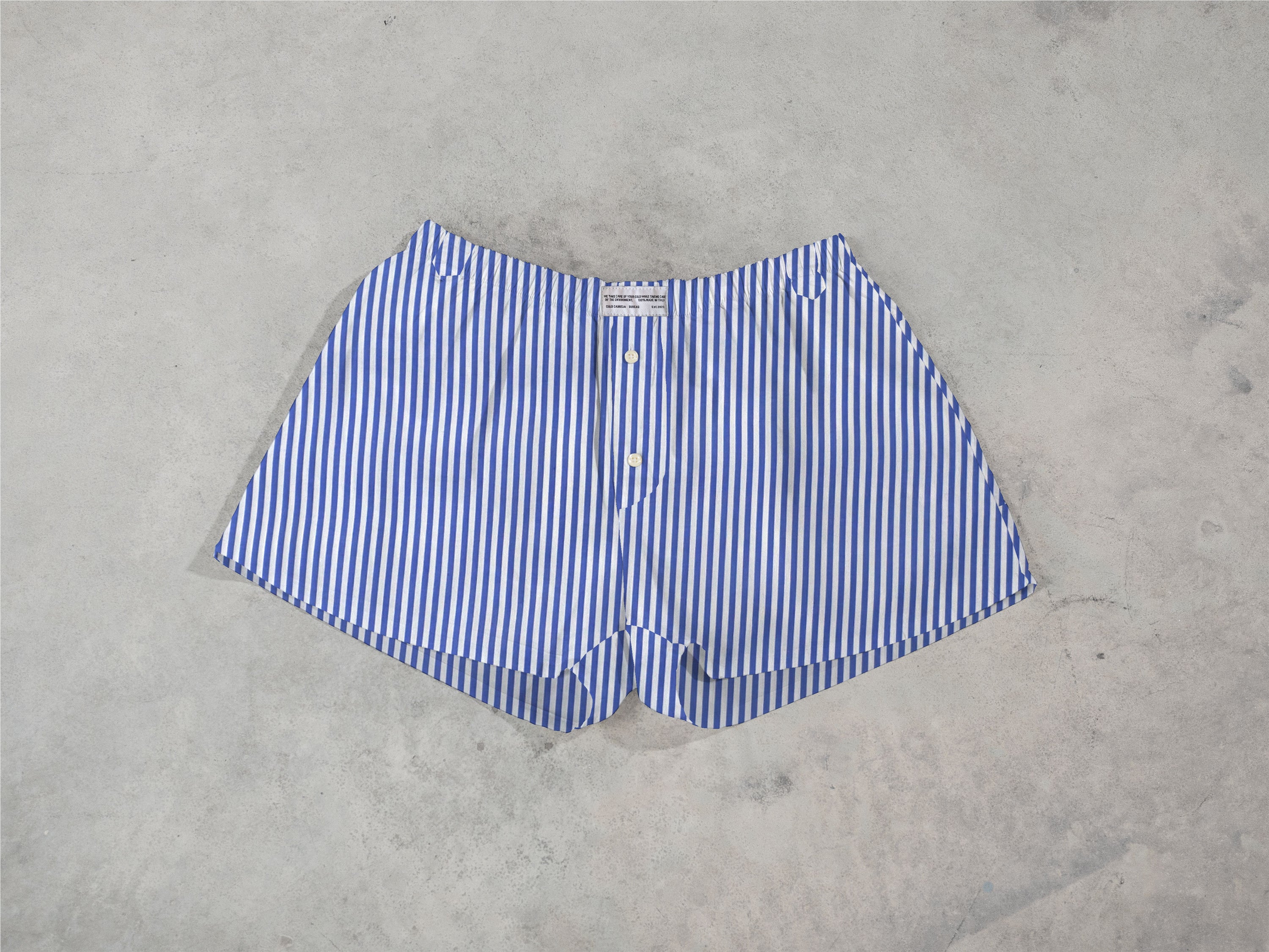 Regenerated Comfy Boxer - Original White Azure Stripes