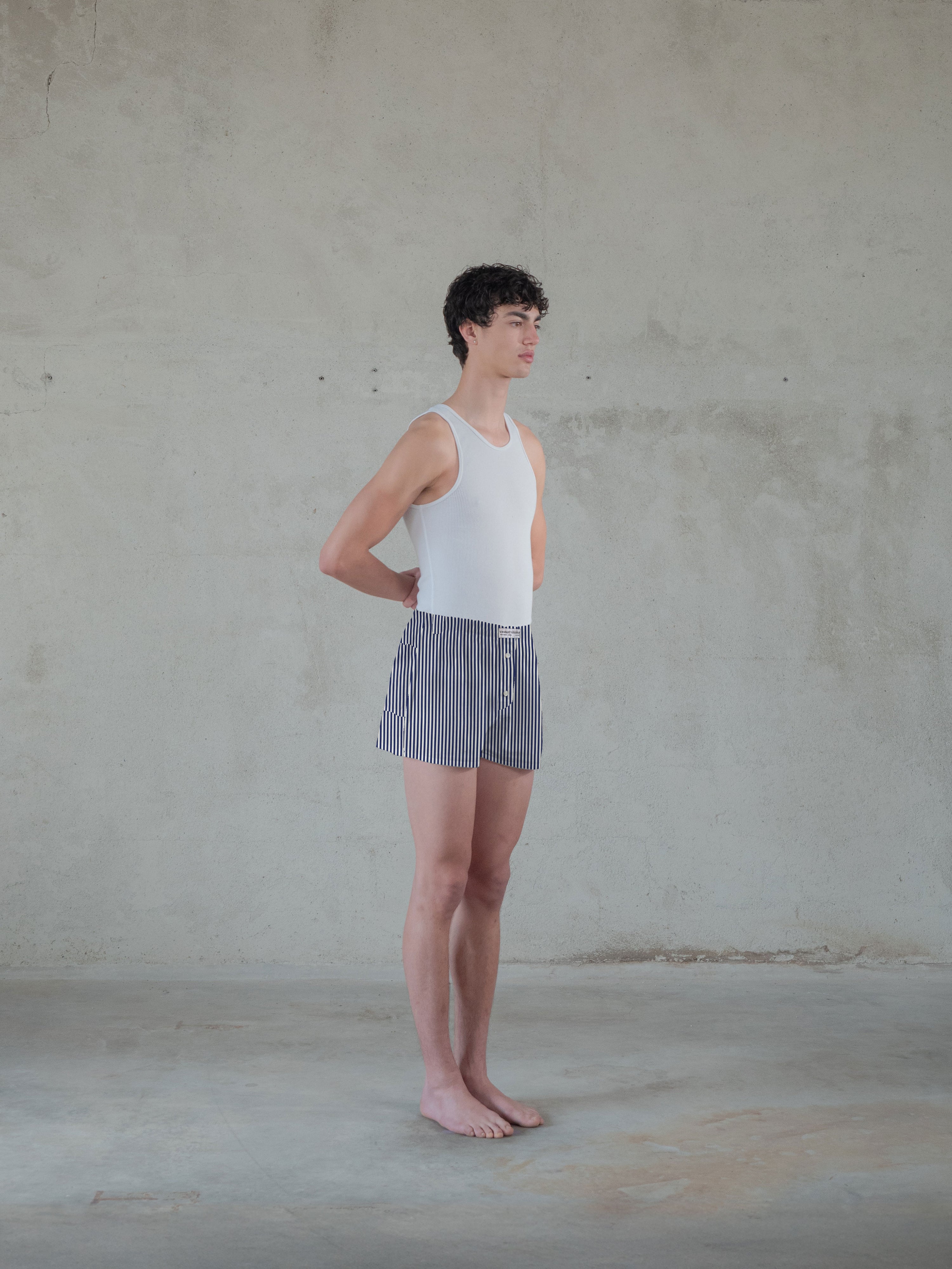 Regenerated Comfy Boxer - Original White Blue Stripes