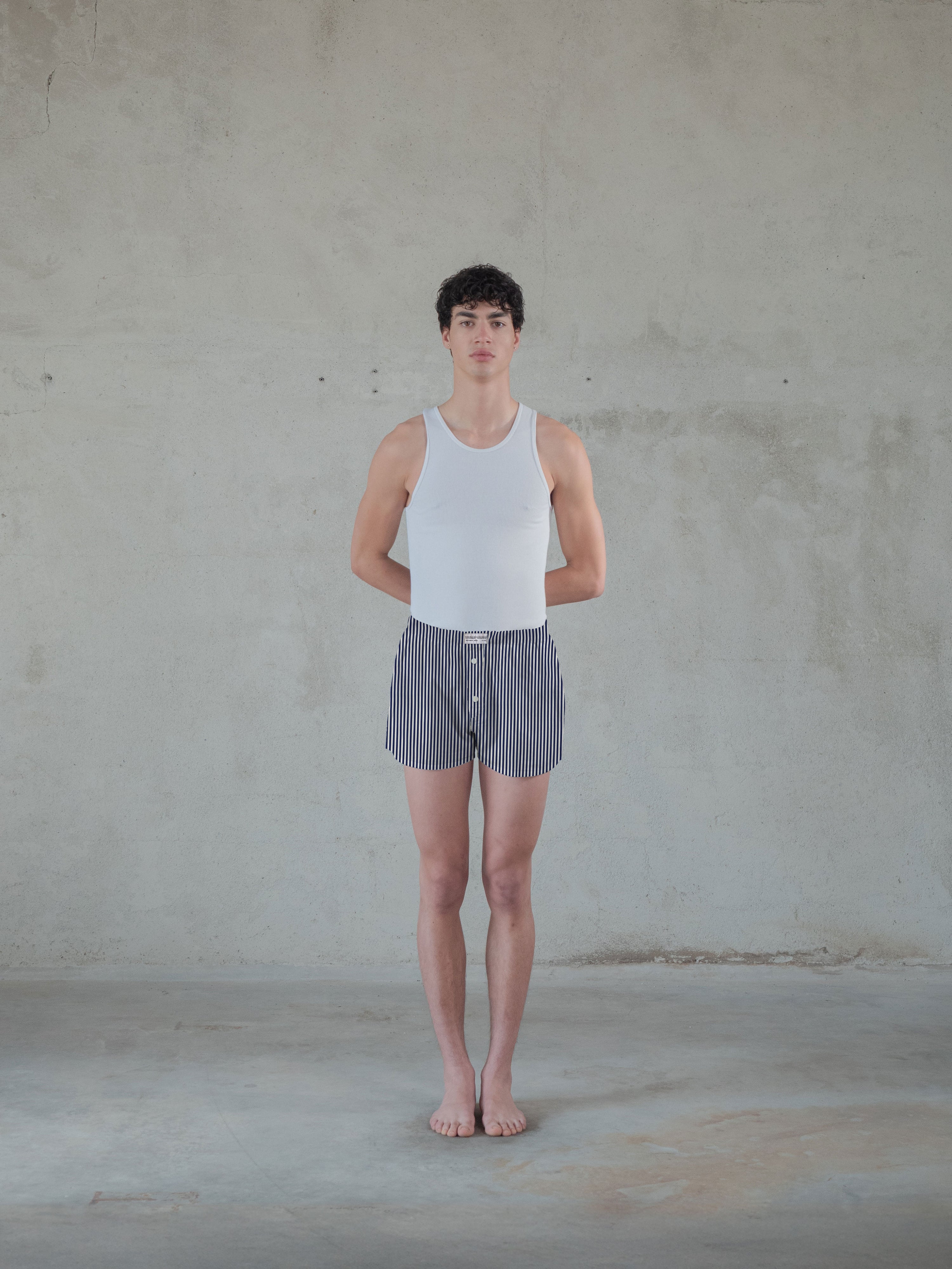 Regenerated Comfy Boxer - Original White Blue Stripes