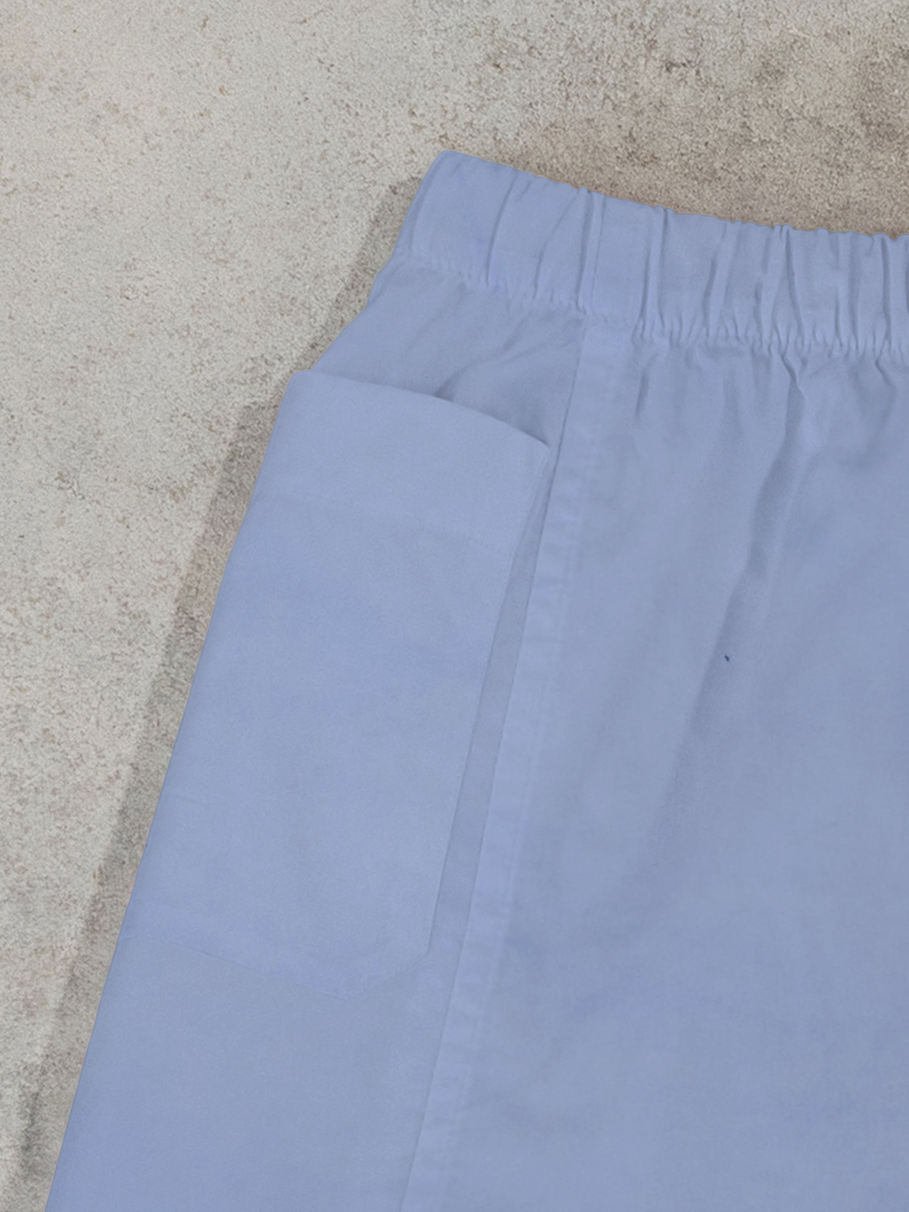 Regenerated Frayed Boxer - Sue Patch w/ Pocket Double Azure