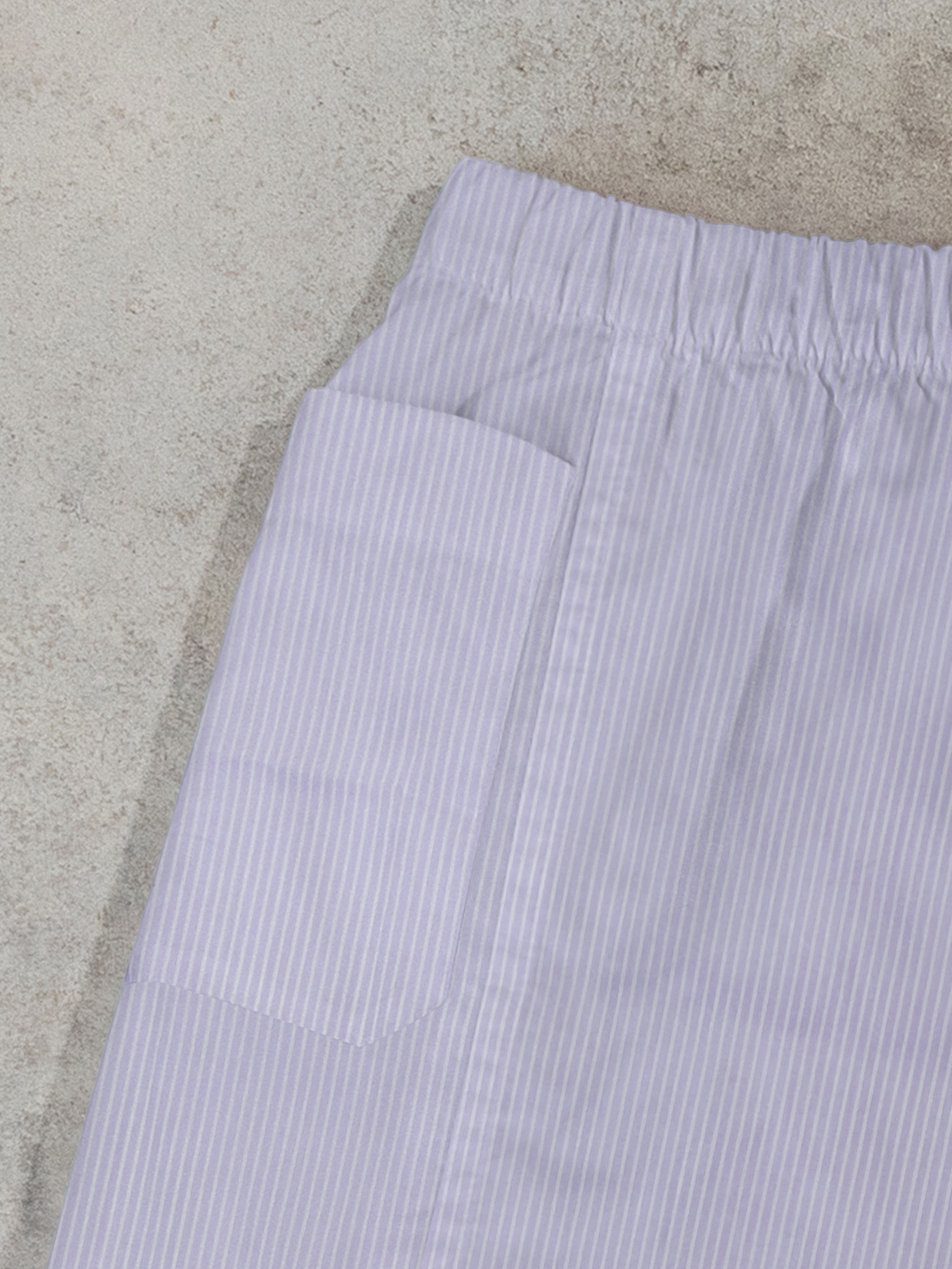 Regenerated Frayed Boxer - Sue w/ Pocket Violet Stripes