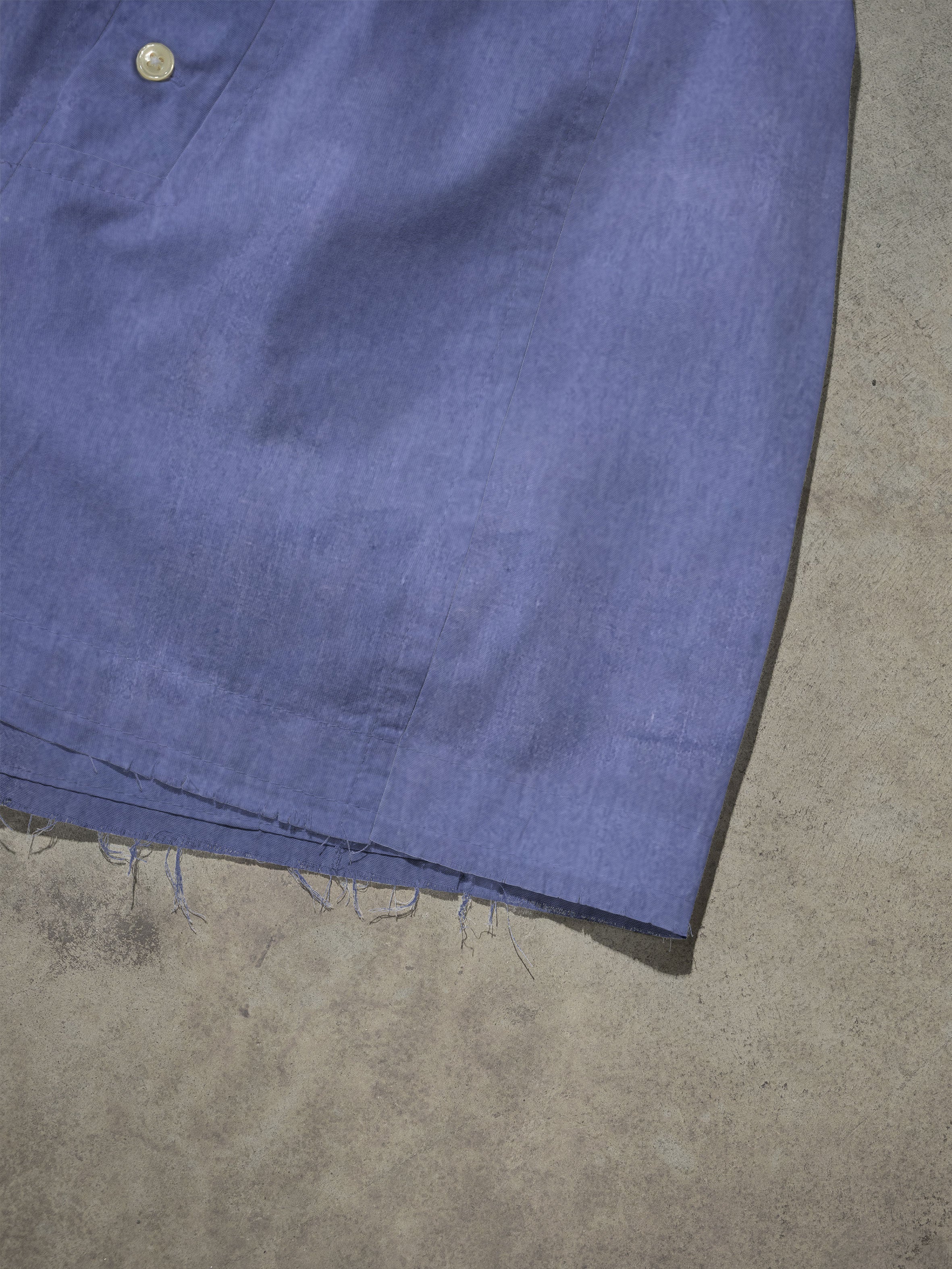 Regenerated Frayed Boxer - Sue Patch w/ Pocket Double Blue