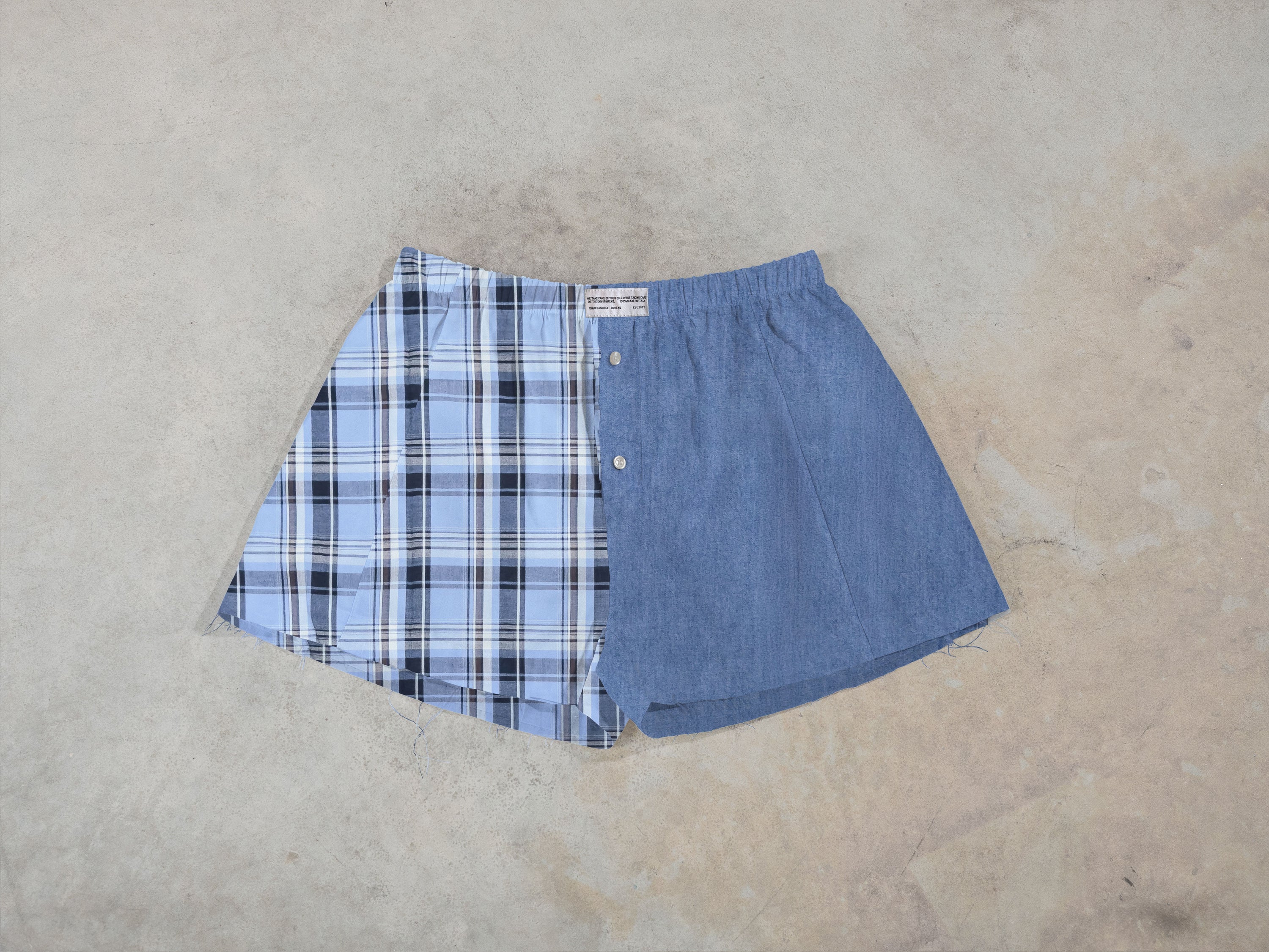 Regenerated Frayed Boxer - Sue Patch w/ Pocket