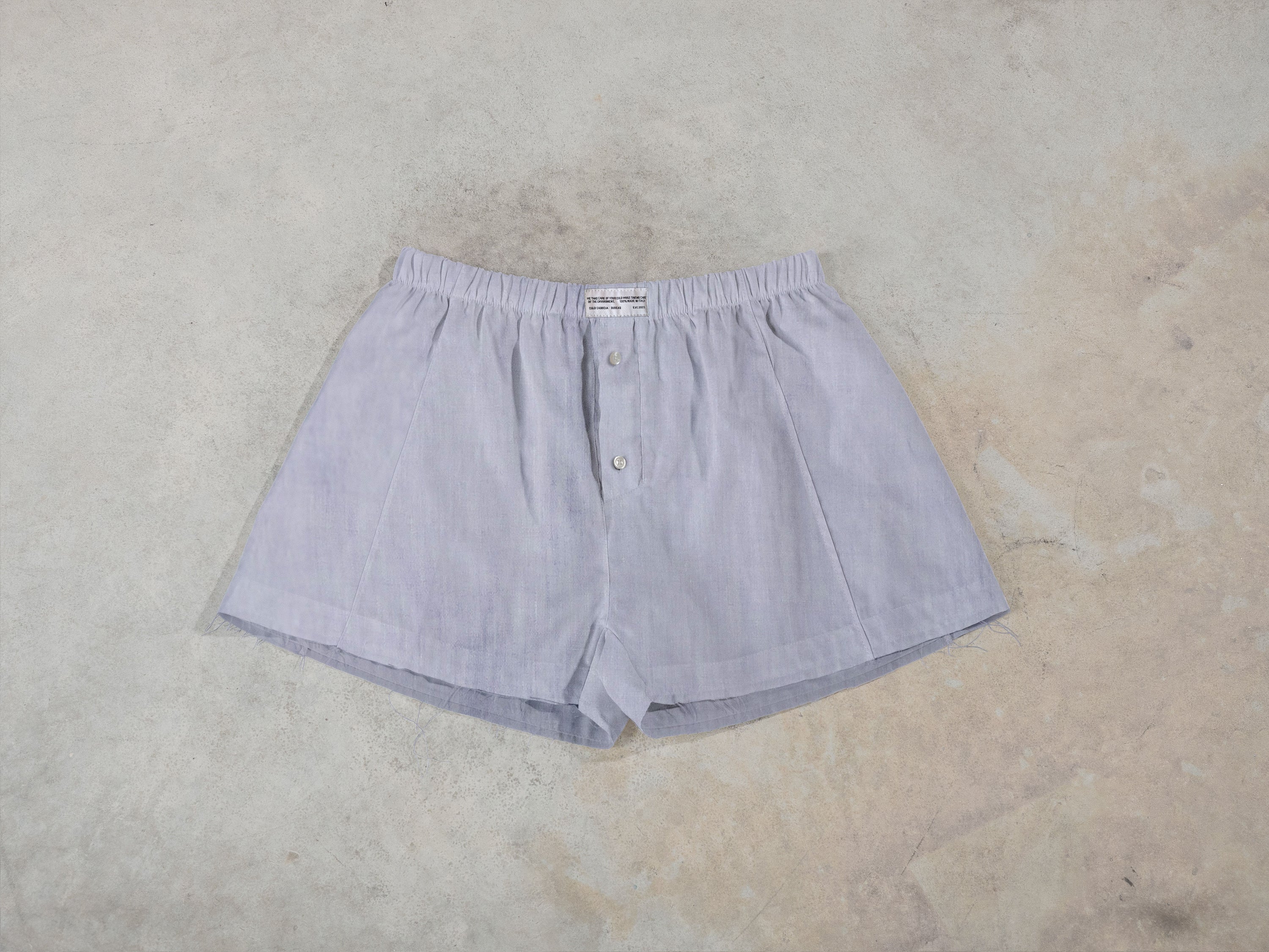 Regenerated Frayed Boxer - Sue w/ Pocket Violet